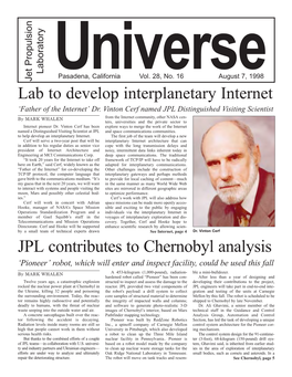 JPL Contributes to Chernobyl Analysis