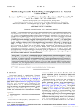 Fast Storm Surge Ensemble Prediction Using Searching Optimization of a Numerical Scenario Database