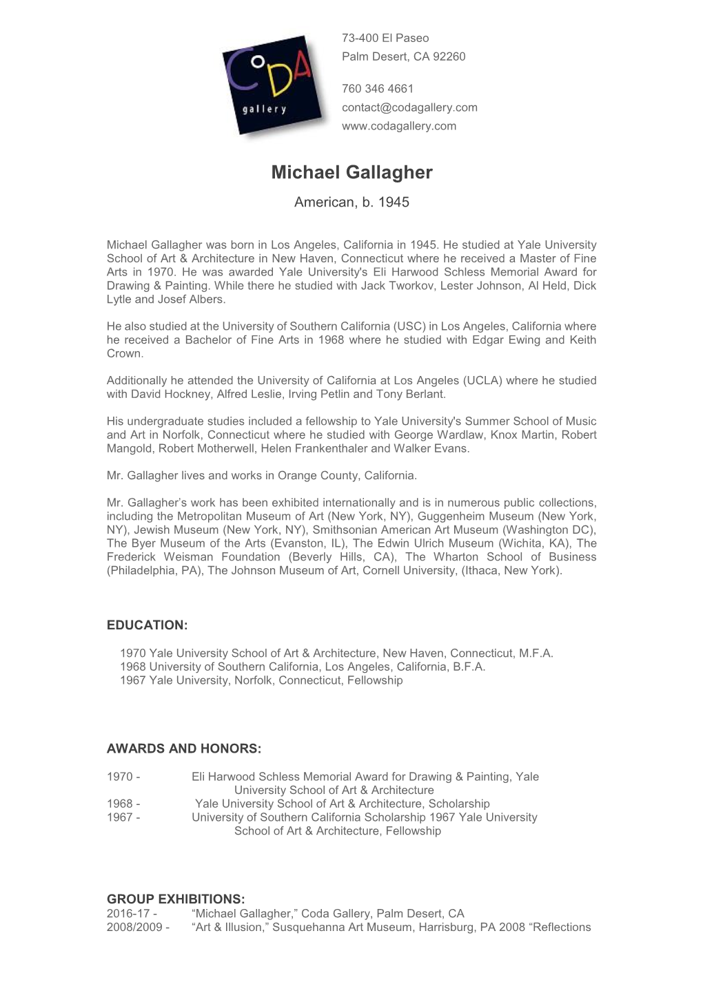 Michael Gallagher American, B