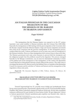 An Italian Physician in the Caucasian Migration of 1864: the Mission of Dr