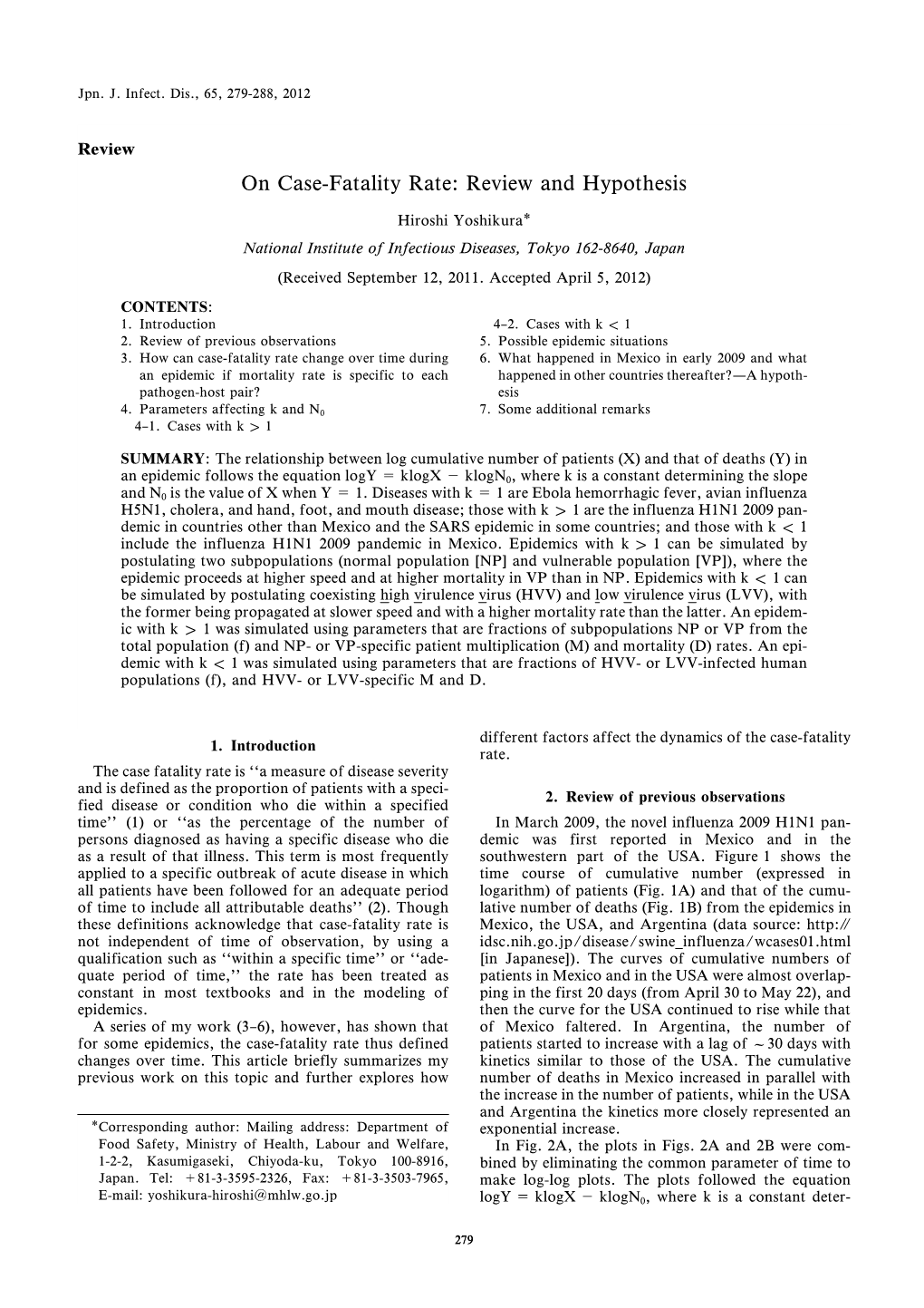 On Case-Fatality Rate: Review and Hypothesis