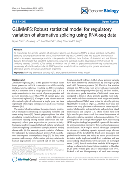 Robust Statistical Model for Regulatory Variation of Alternative Splicing