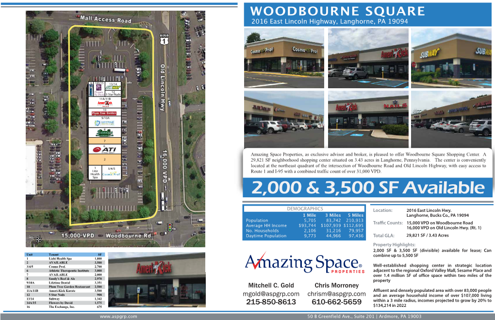 WOODBOURNE SQUARE 2016 East Lincoln Highway, Langhorne, PA 19094