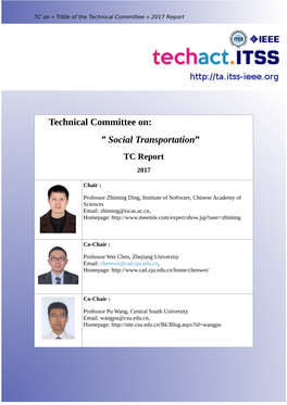 Technical Committee On: ” Social Transportation” TC Report 2017