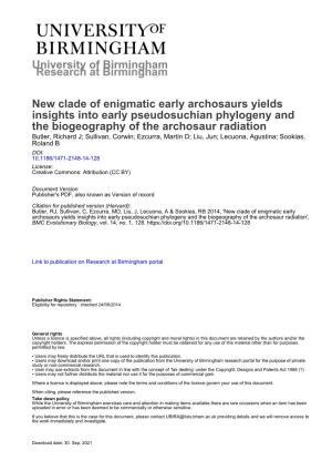 New Clade of Enigmatic Early Archosaurs Yields Insights