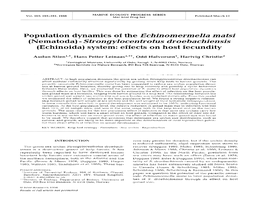 Strongylocentrotus Droebachiensis (Echinoida) System: Effects on Host Fecundity