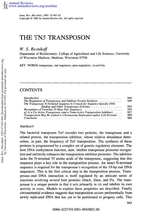 The Tn5 Transposon
