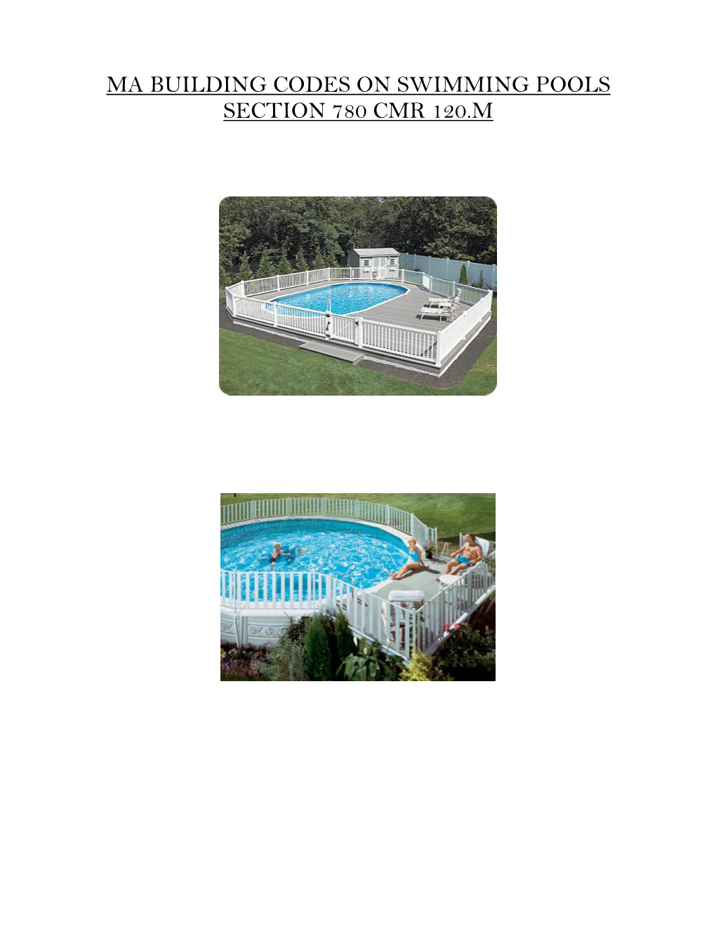 Swimming Pool Code