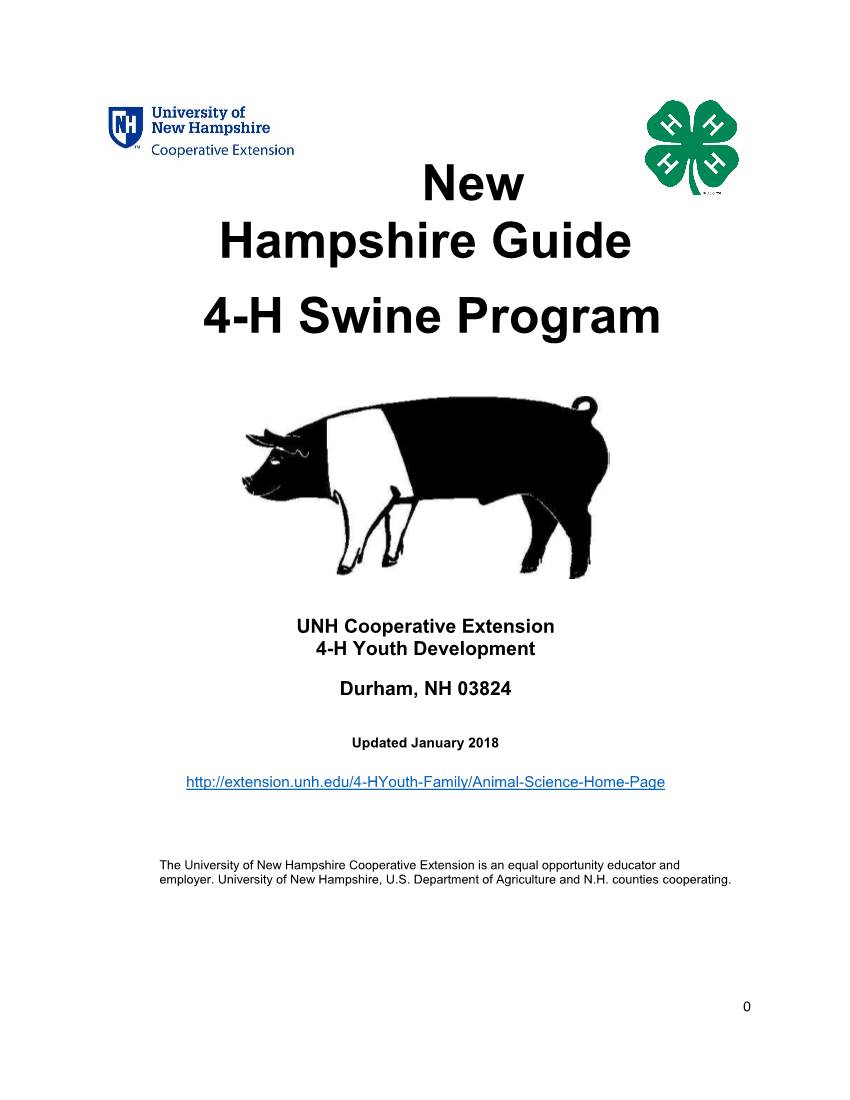 New Hampshire Guide 4-H Swine Program