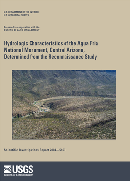 Hydrologic Characteristics of the Agua Fria National Monument, Central Arizona, Determined from the Reconnaissance Study