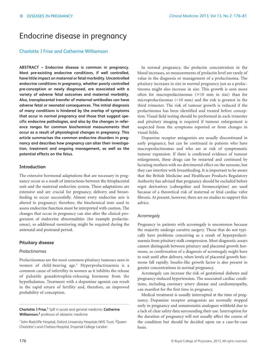 Endocrine Disease in Pregnancy