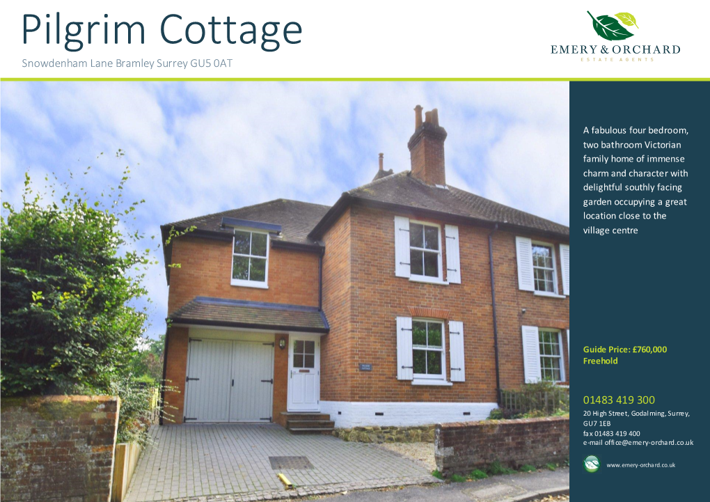 Pilgrim Cottage Snowdenham Lane Bramley Surrey GU5 0AT