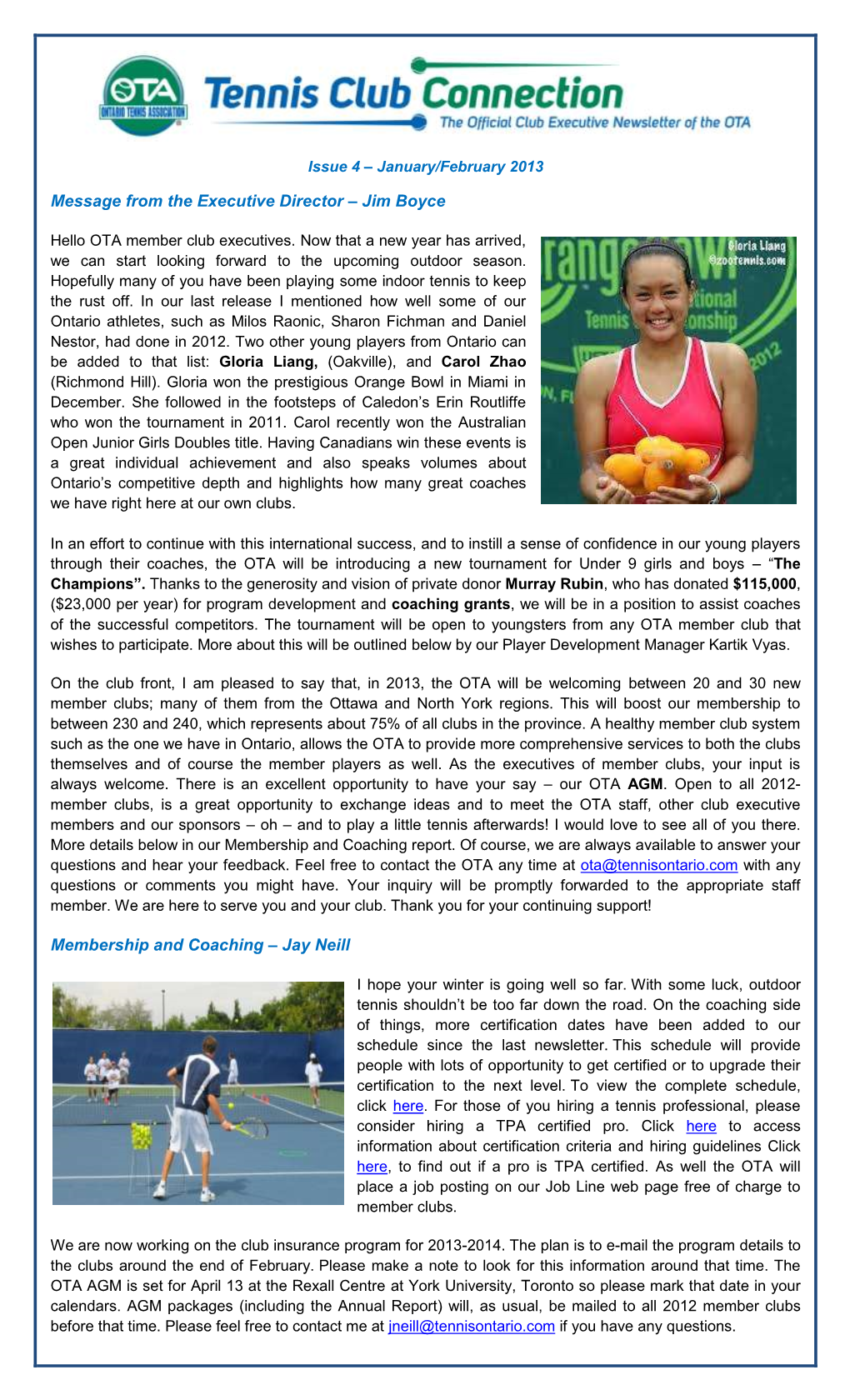 Tennis Club Connection Issue 04 January February 2013.Pdf