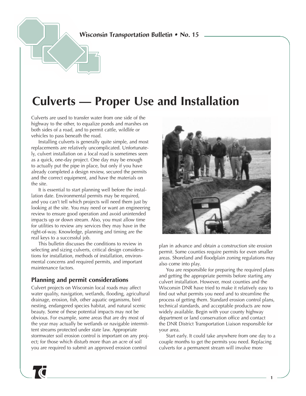 Culverts — Proper Use and Installation