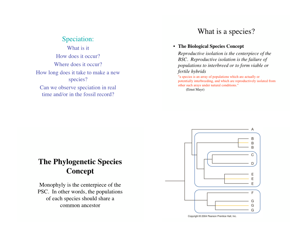 The Phylogenetic Species Concept