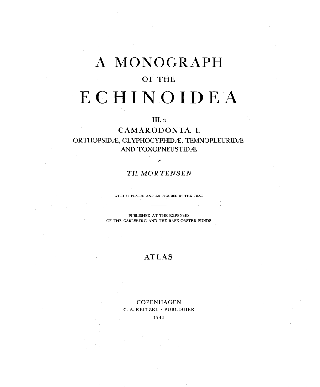 A Monograph E C H I N O I D