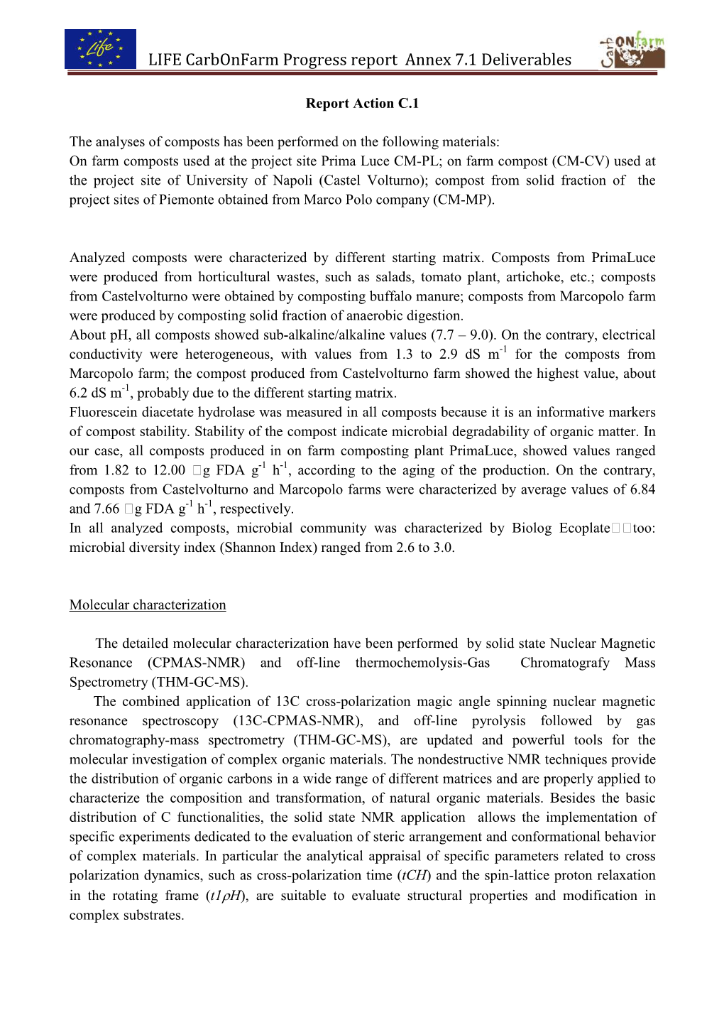 Report Action C.1 Compost Characterization