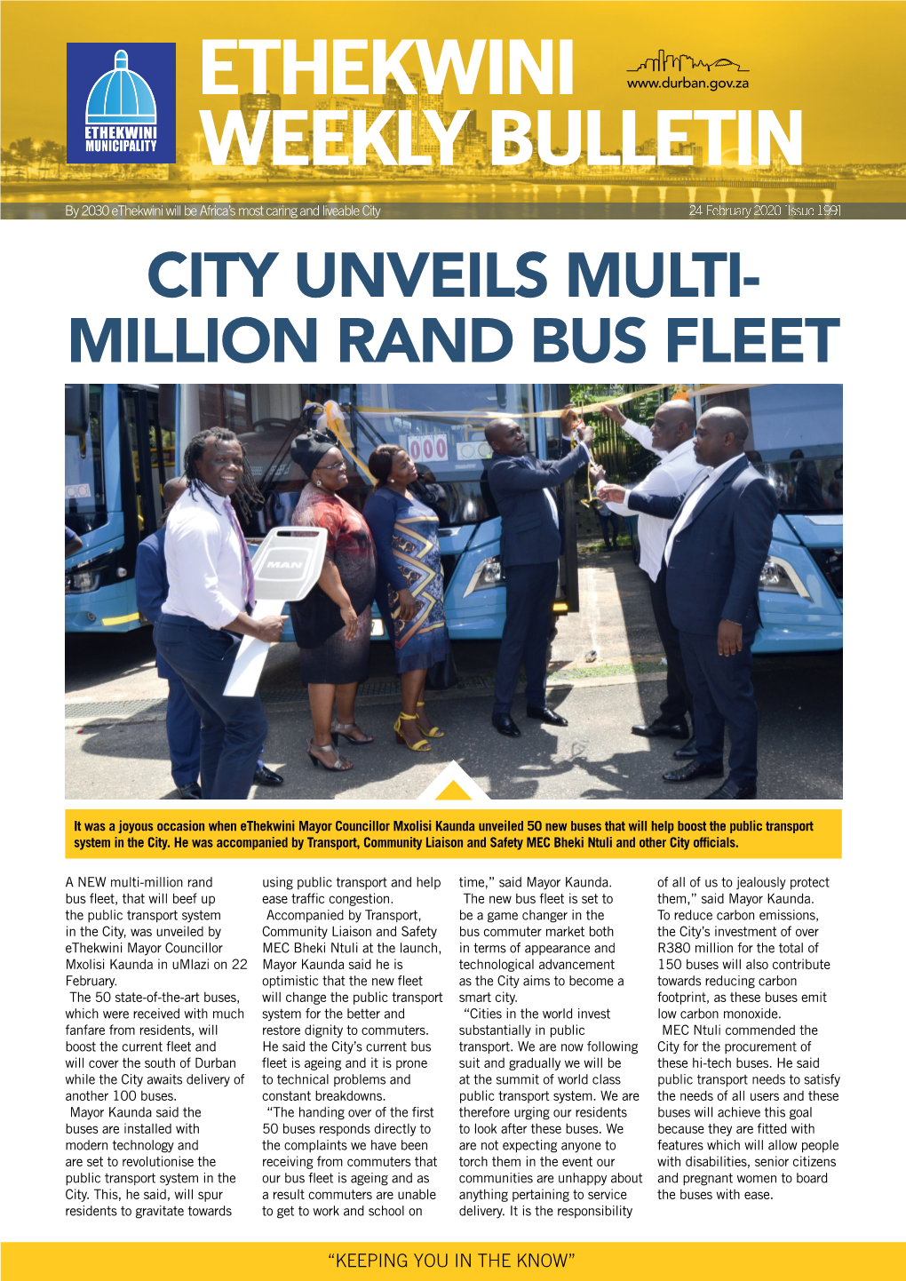 Ethekwini Weekly Bulletin Issue