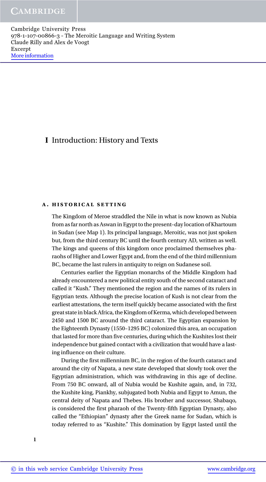 I Introduction: History and Texts