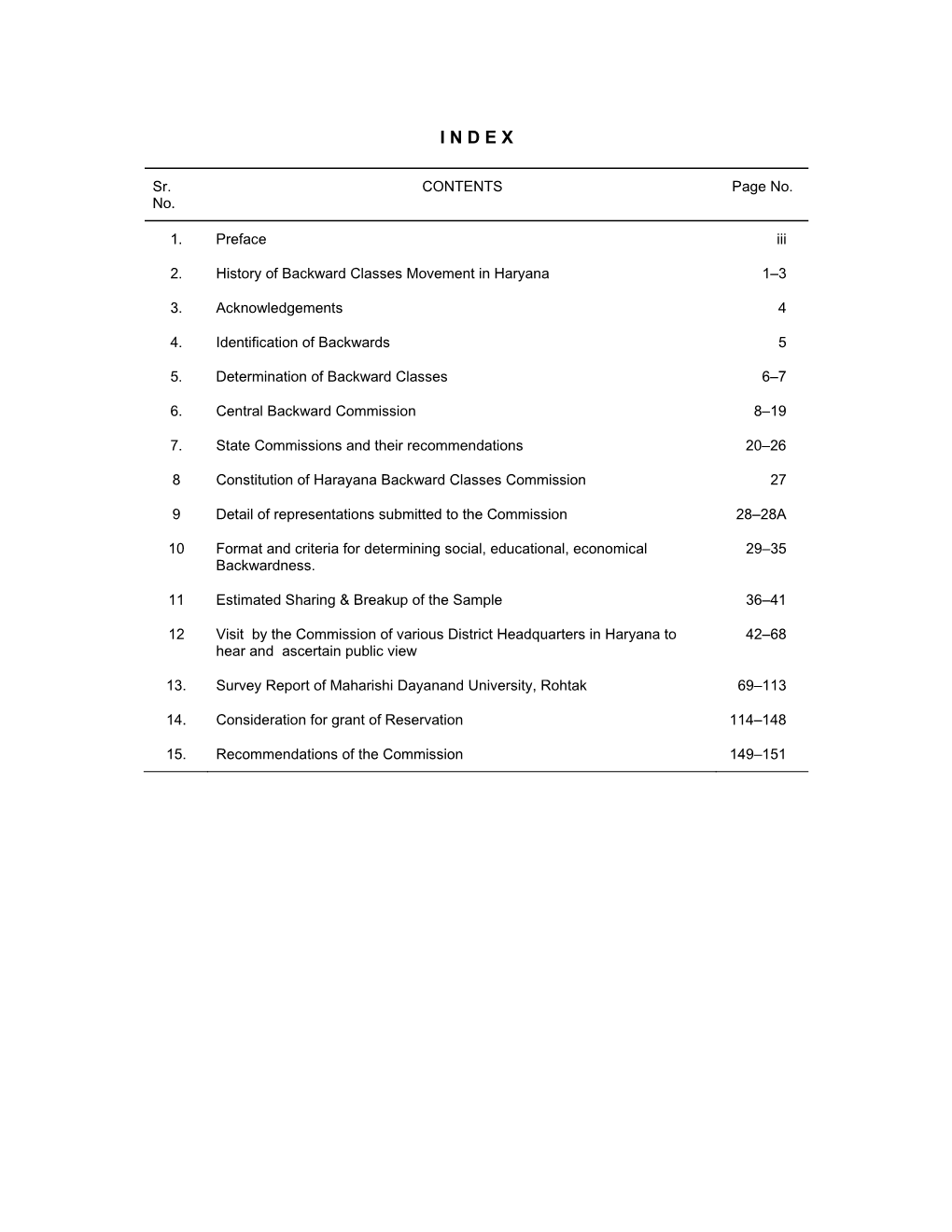 Report of Haryana Backward Classes Commission