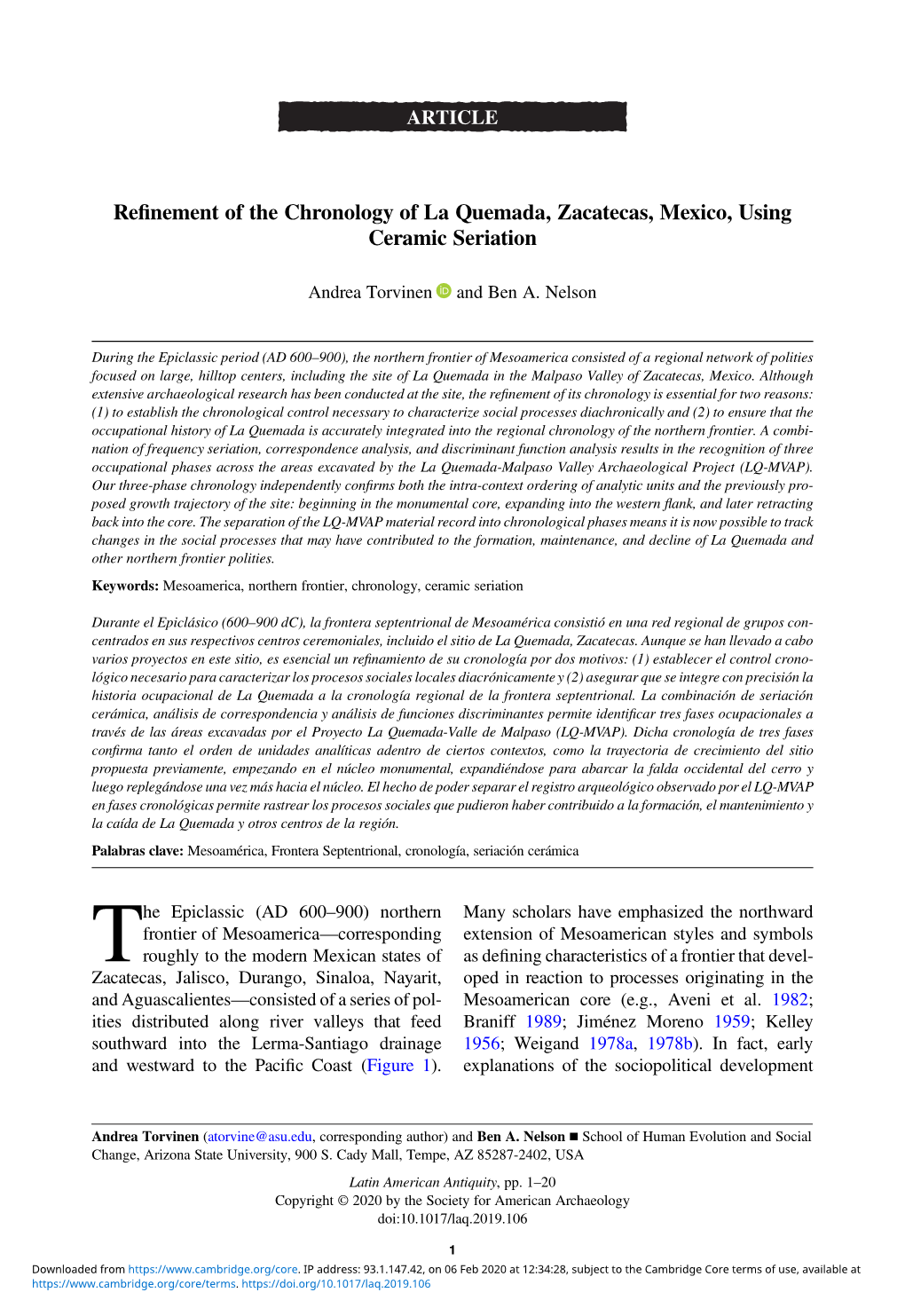 Refinement of the Chronology of La Quemada, Zacatecas, Mexico