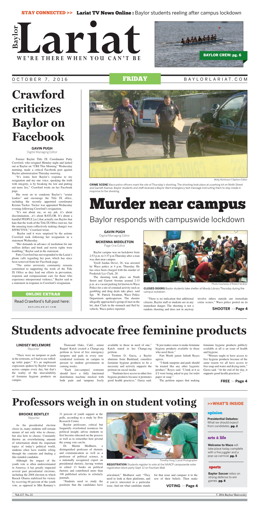 Murder Near Campus “It’S Not About Me, Or My Job, It’S About Discrimination…It’S About BAYLOR