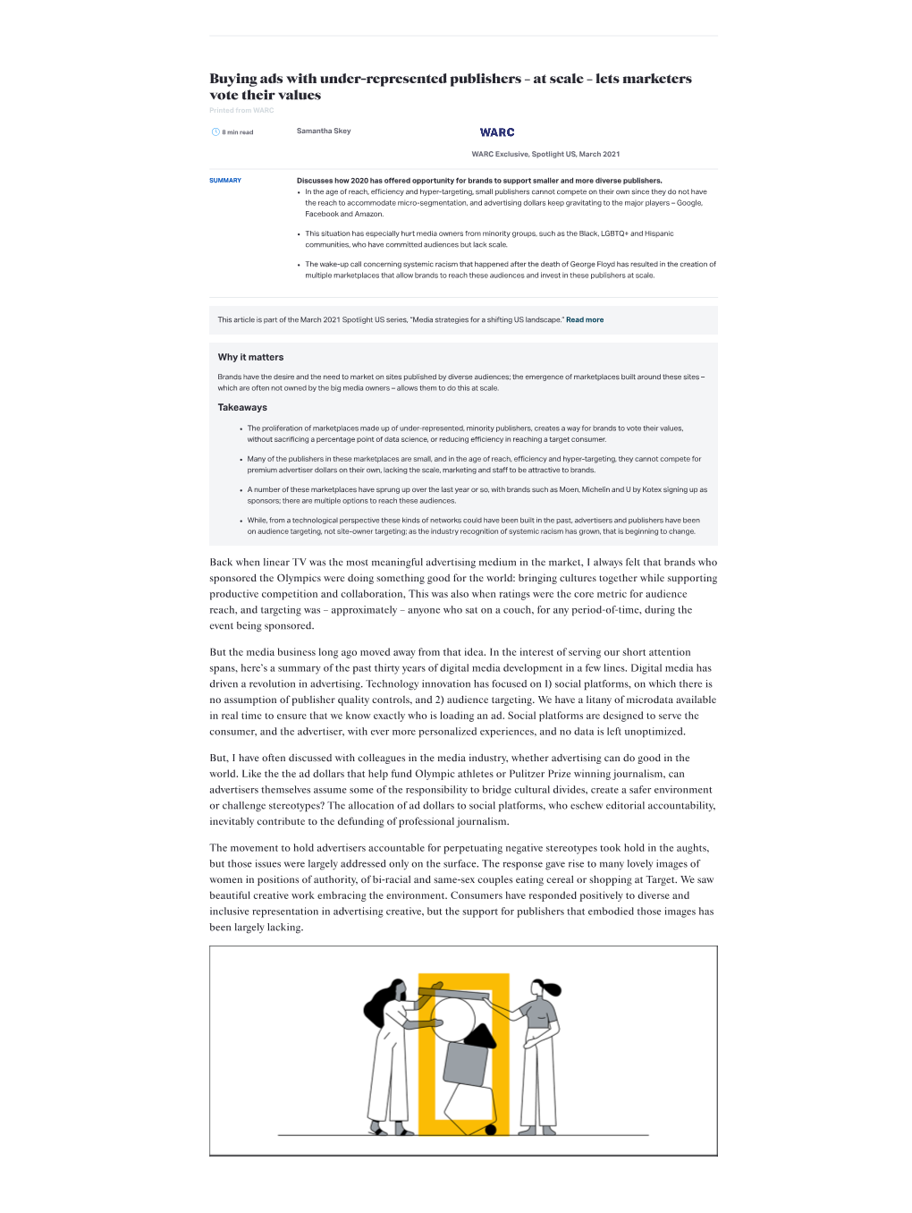 Buying Ads with Under-Represented Publishers – at Scale – Lets Marketers Vote Their Values Printed from WARC