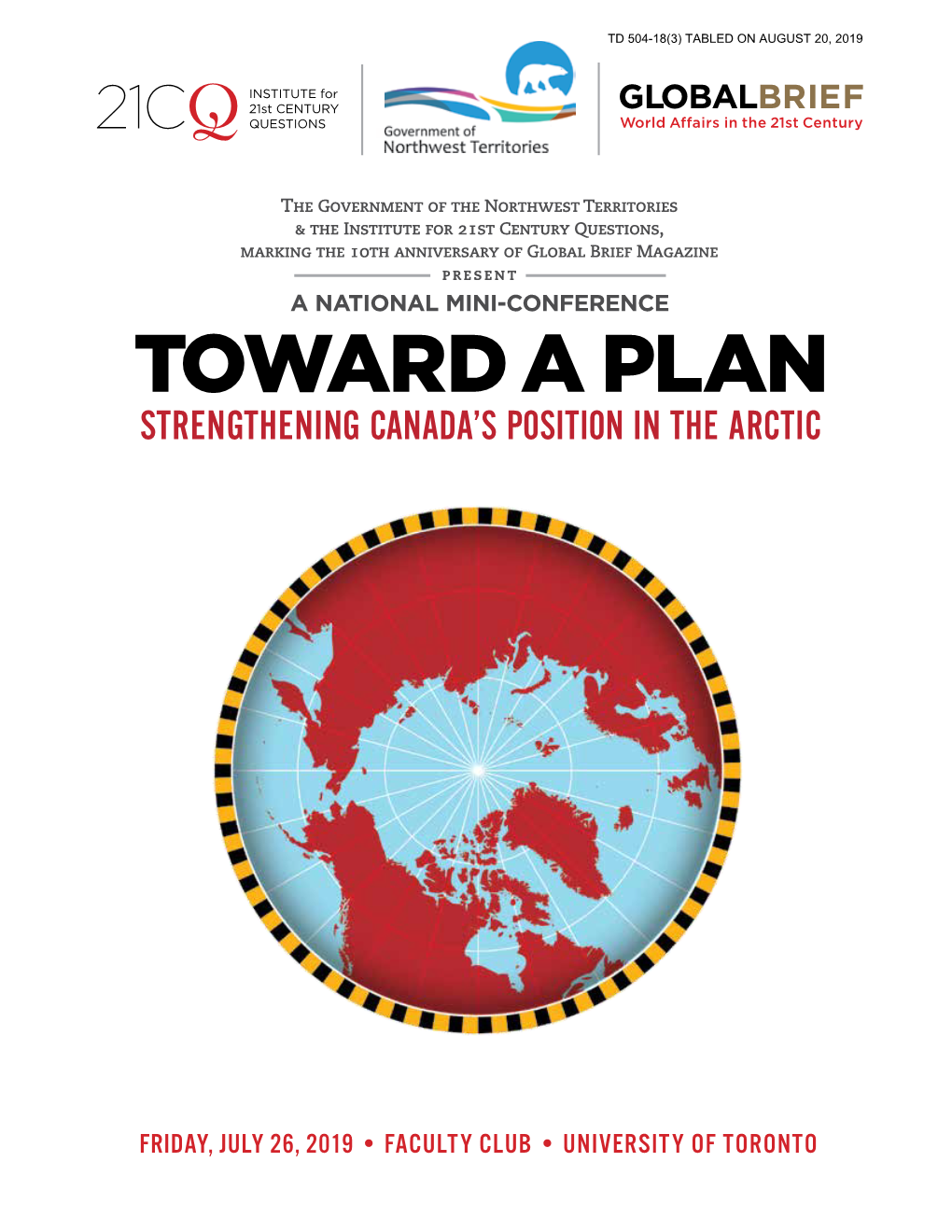 Toward a Plan – Strengthening Canada's Position in the Arctic