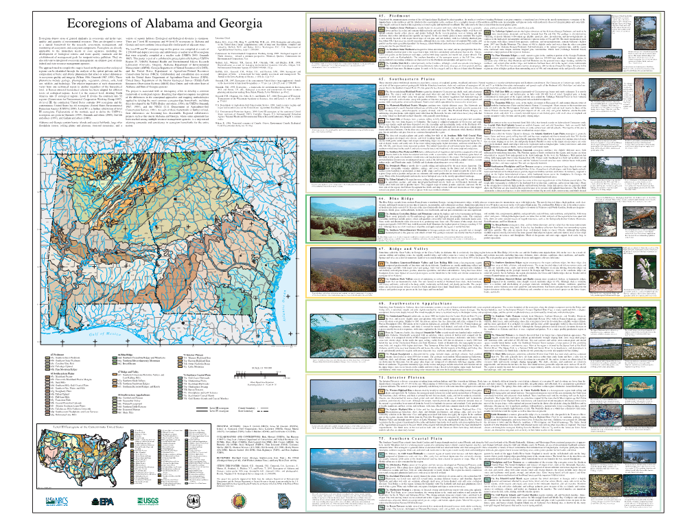 Ecoregions of Alabama and Georgia Lower and Has Less Relief and Contains Different Rocks and Soils Than 45D