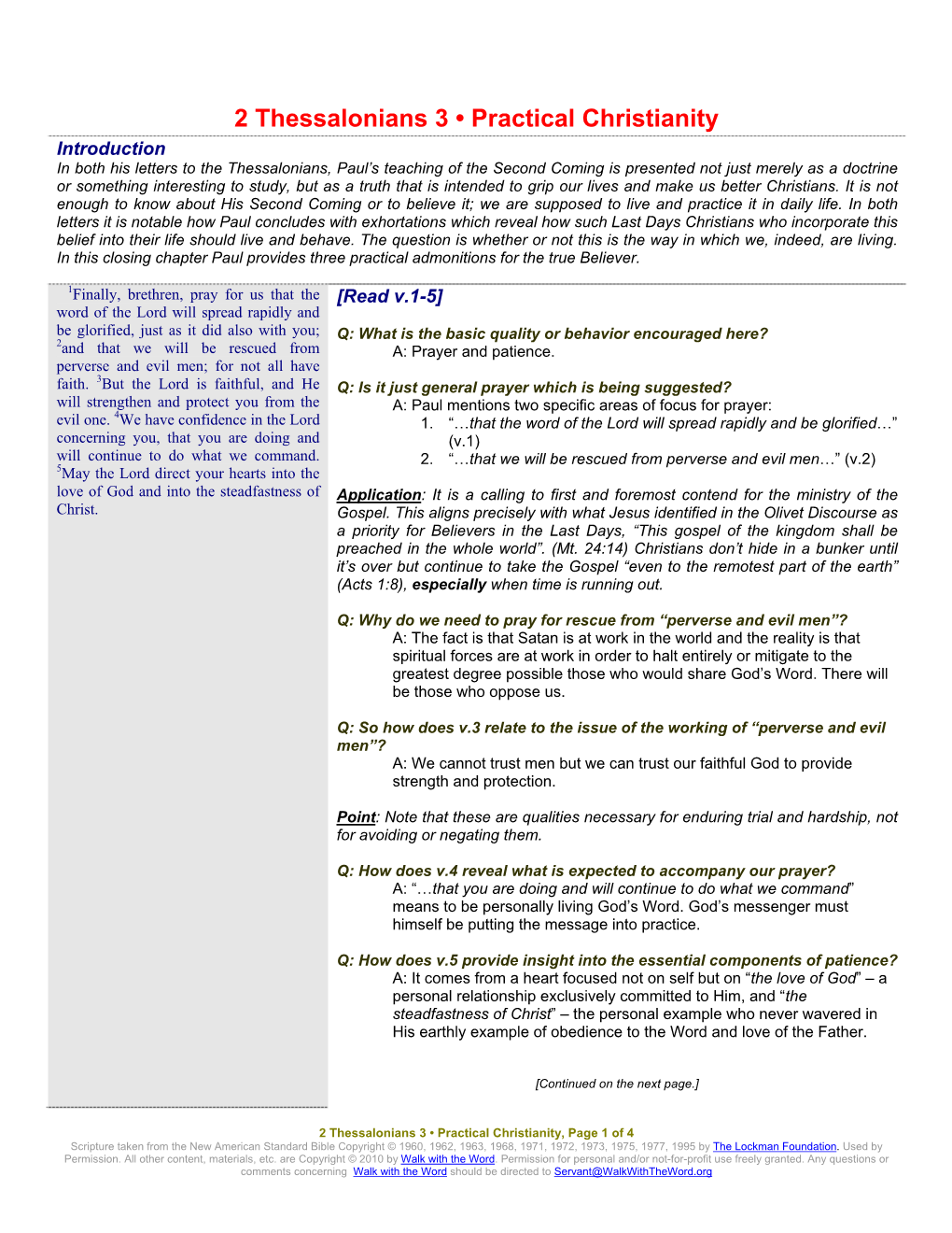 2 Thessalonians 3 • Practical Christianity