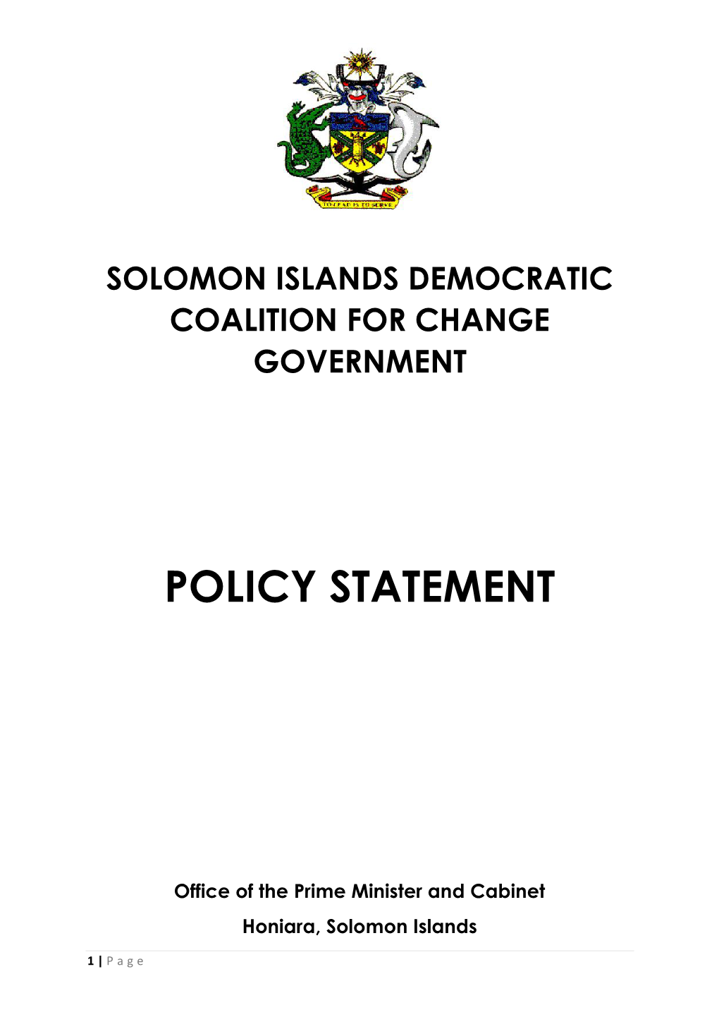 SIDCCG Policy Statement