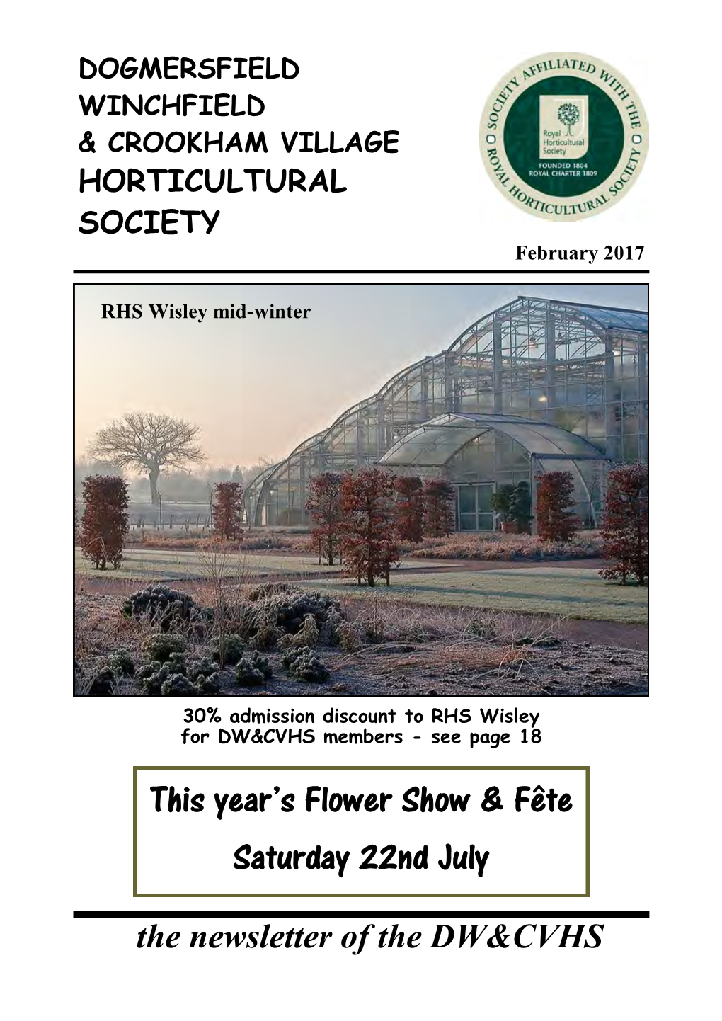 This Year's Flower Show & Fête Saturday 22Nd July