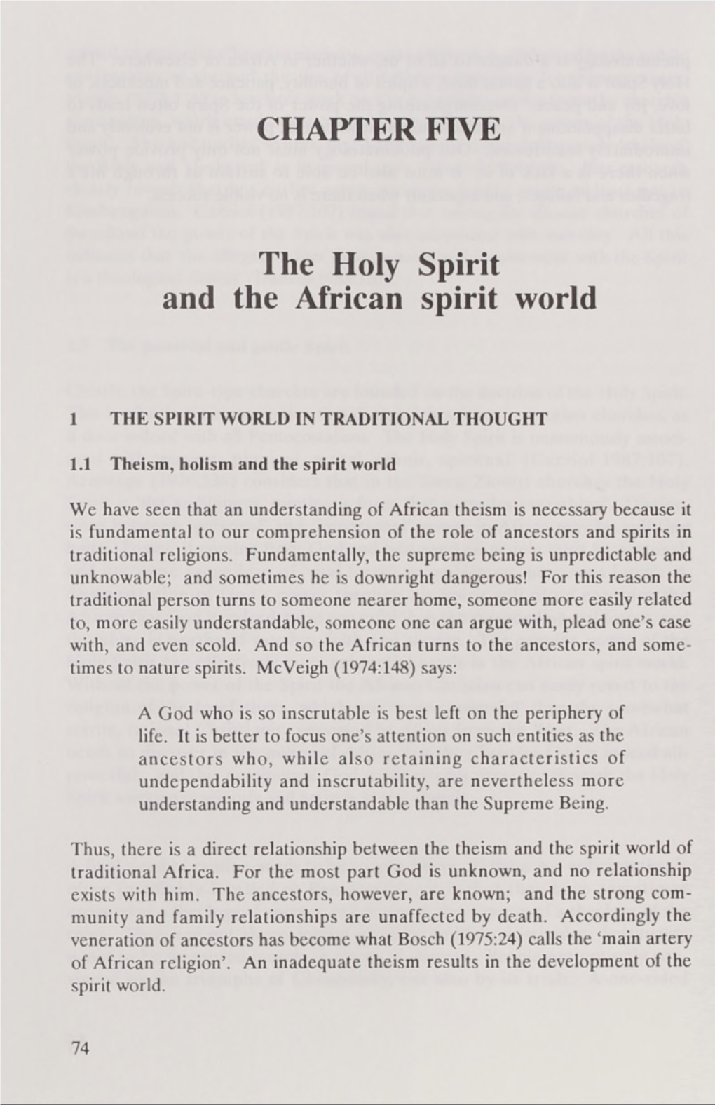 CHAPTER FIVE the Holy Spirit and the African Spirit World