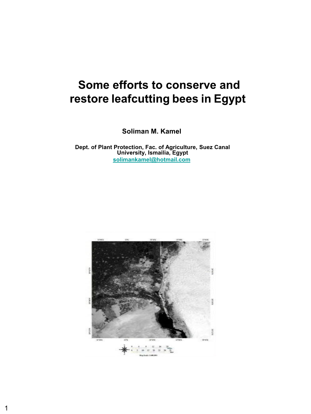 Some Efforts to Conserve and Restore Leafcutting Bees in Egypt