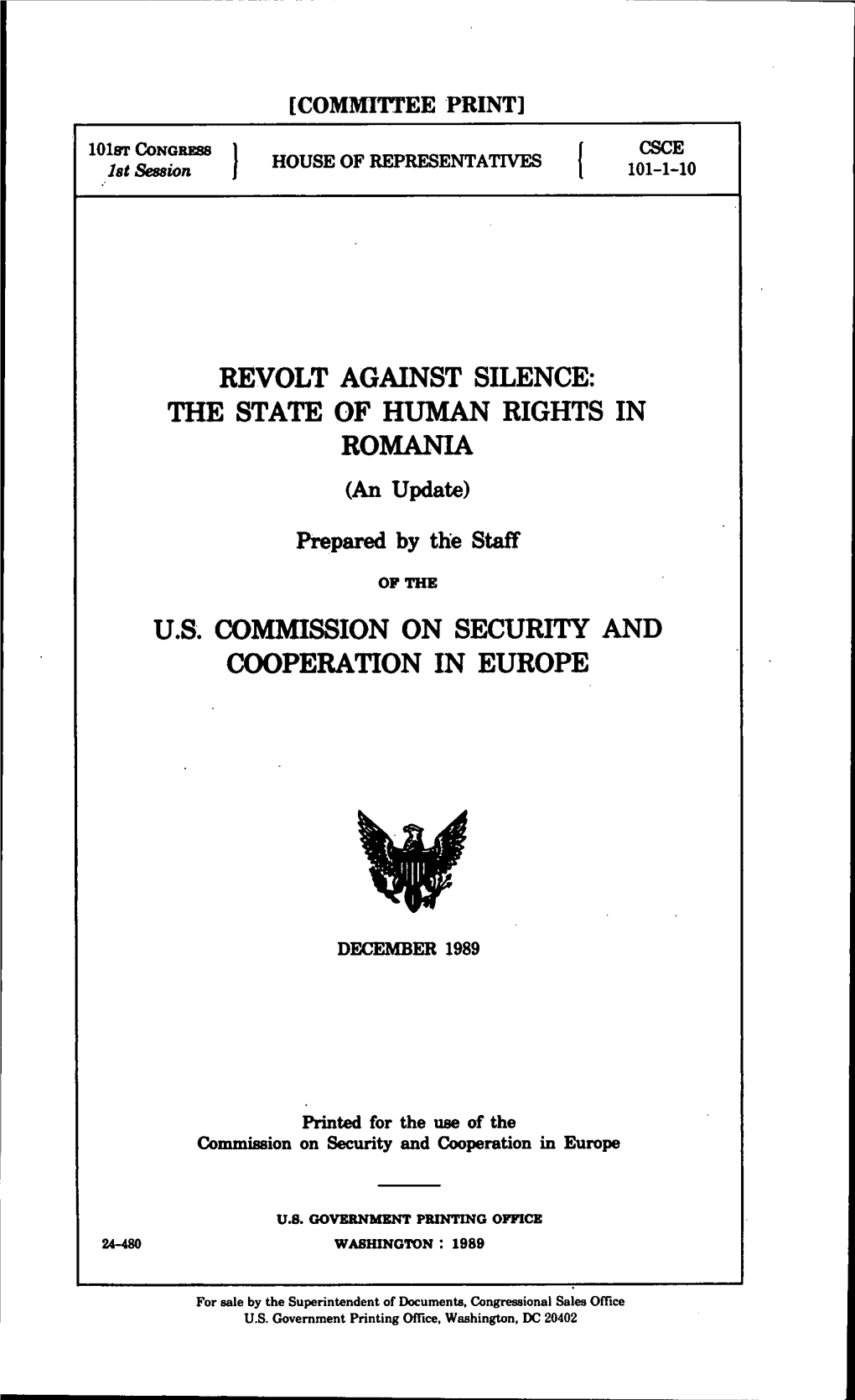 THE STATE of HUMAN RIGHTS in ROMANIA (An Update)