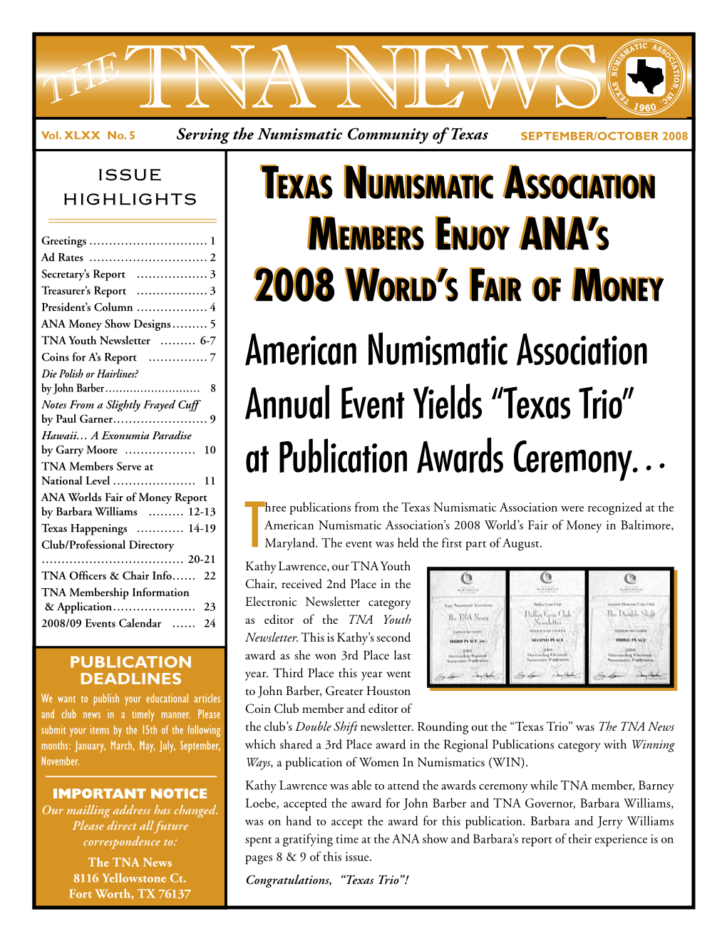 American Numismatic Association Annual Event Yields “Texas Trio”