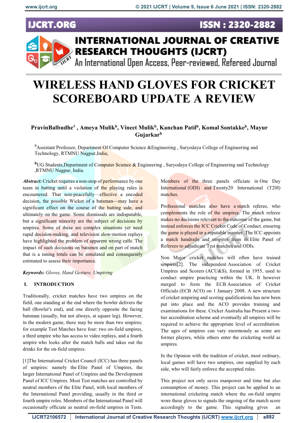 Wireless Hand Gloves for Cricket Scoreboard Update a Review