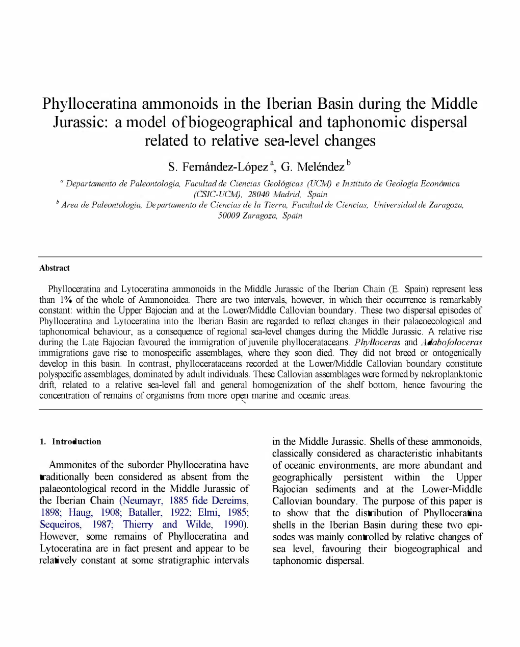 Phylloceratina Ammonoids in the Iberian Basin During the Middle Iurassic: a Model of Biogeographical and Taphonomic Dispersal Related to Relative Sea-Level Changes