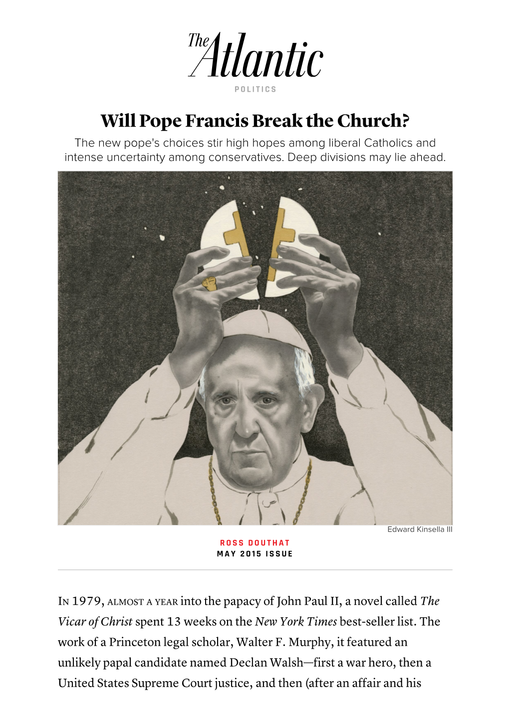 Will Pope Francis Break the Church? ­ the Atlantic