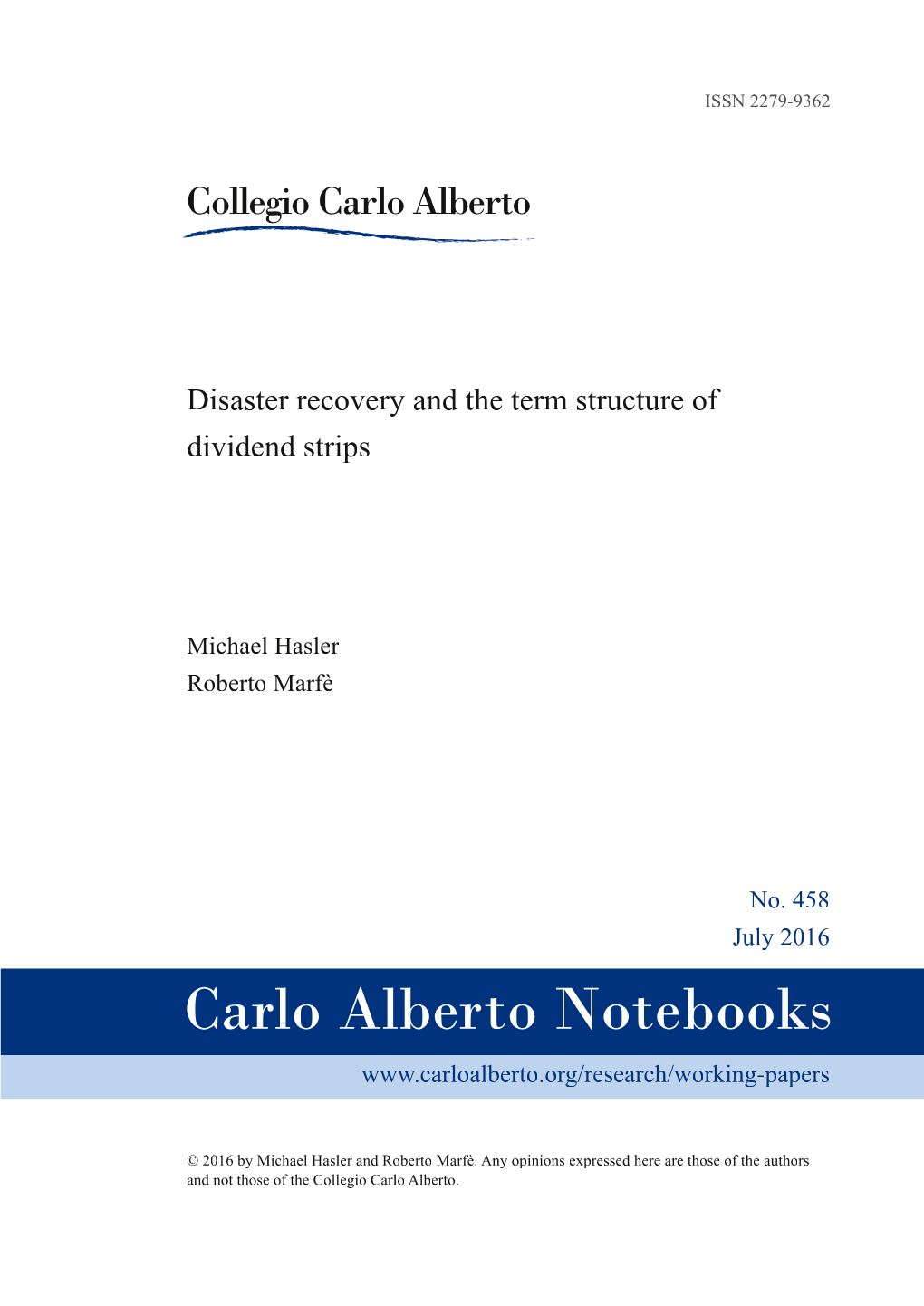 Disaster Recovery and the Term Structure of Dividend Strips?