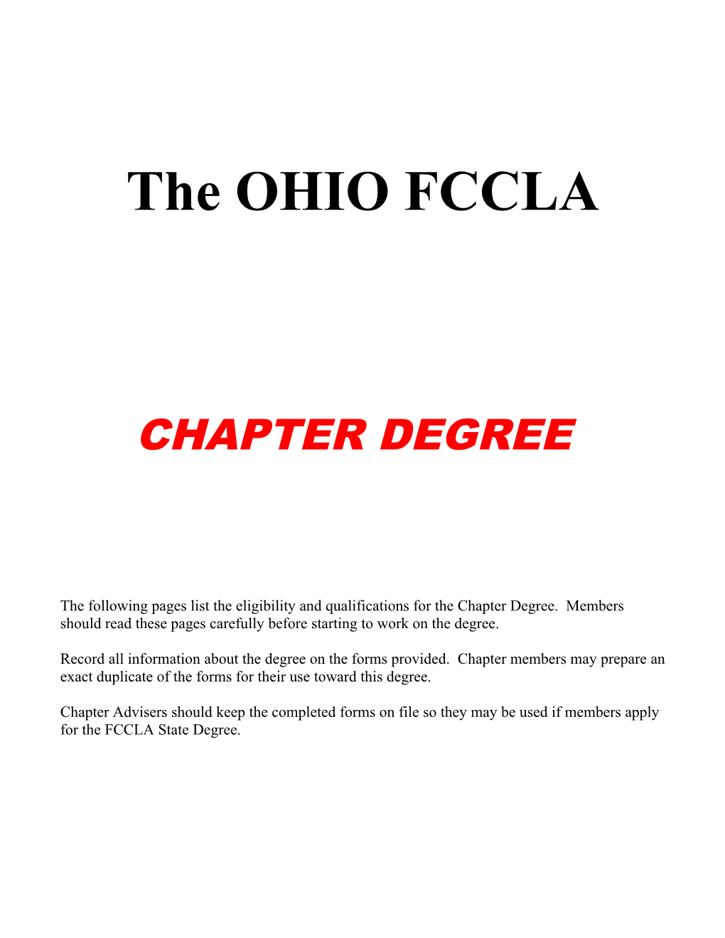 The OHIO FCCLA