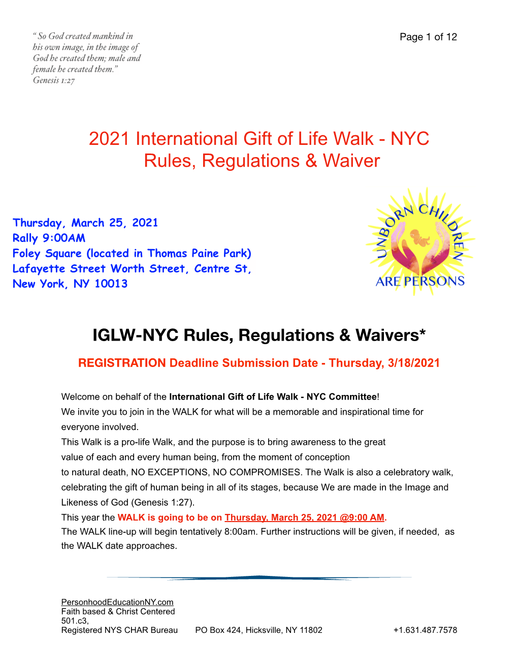 IGLW-NYC:WALK Rules & Regulations:Waiver 2021