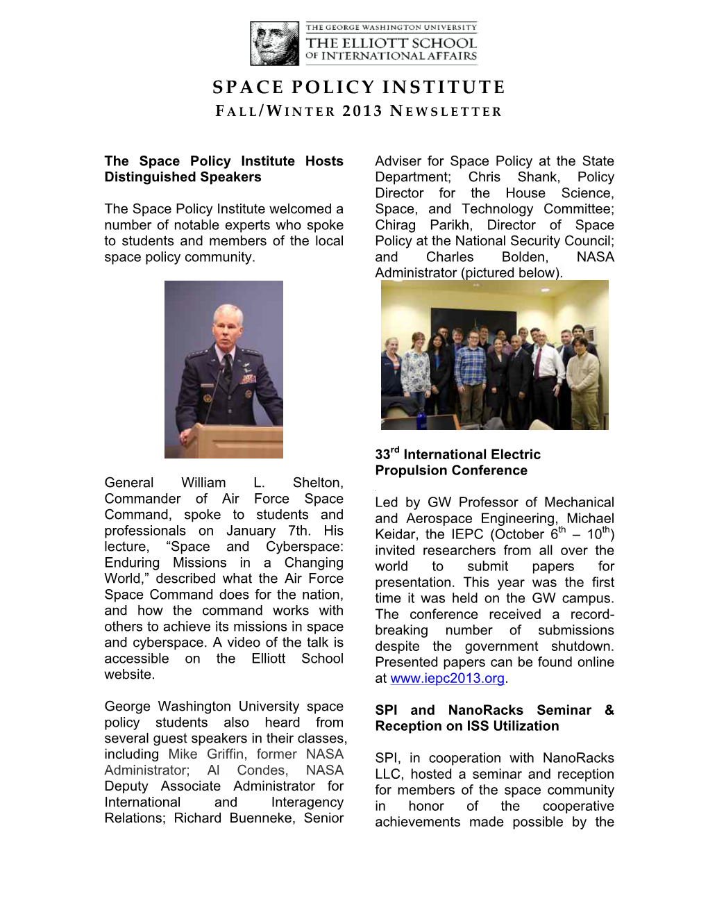 Fall 2013 Newsletter