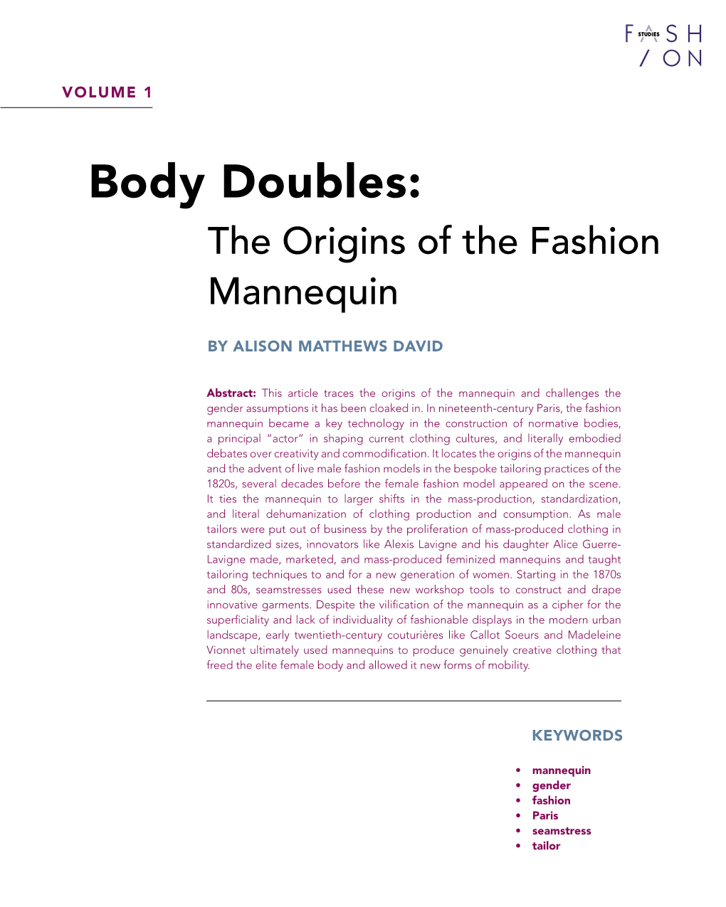 Body Doubles: the Origins of the Fashion Mannequin