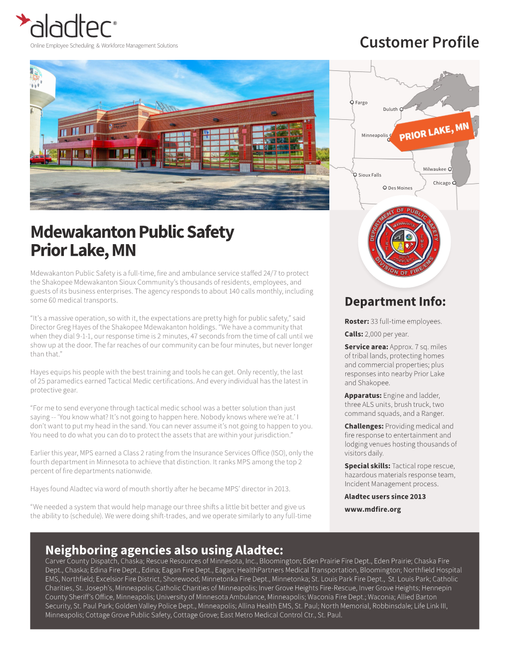 Mdewakanton Public Safety Prior Lake, MN