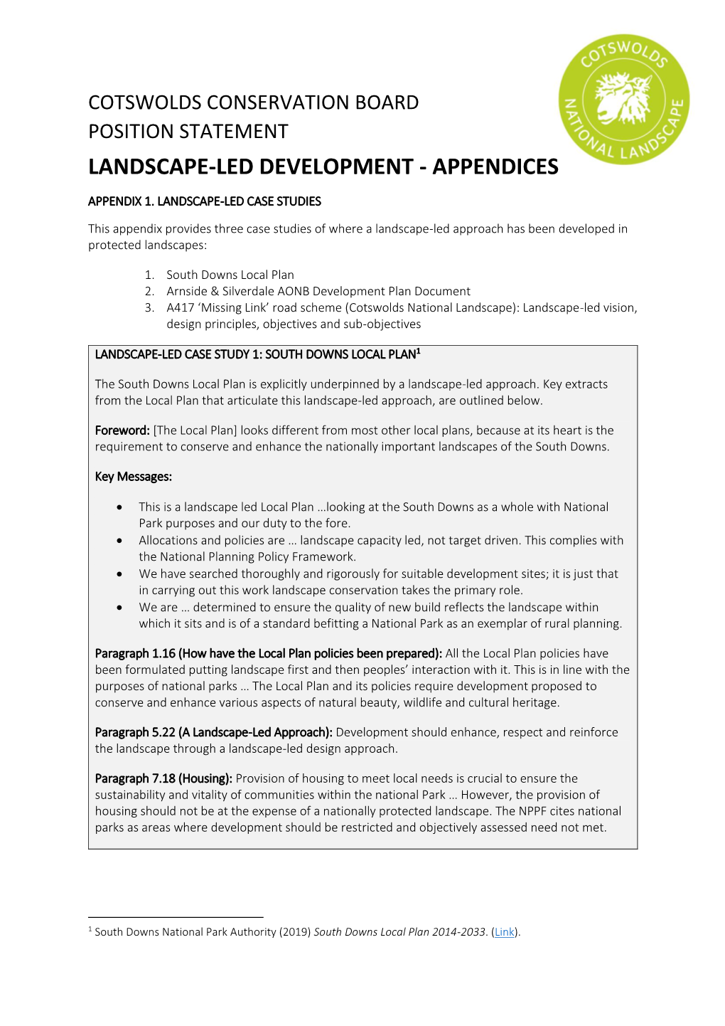 Landscape-Led Development - Appendices