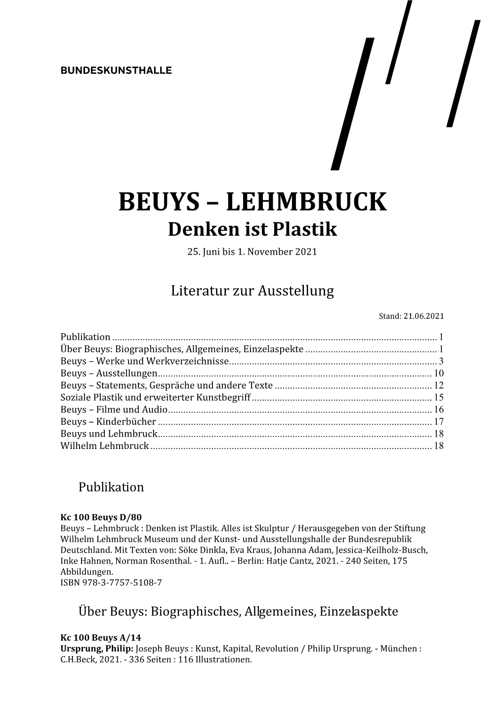 BEUYS – LEHMBRUCK Denken Ist Plastik 25