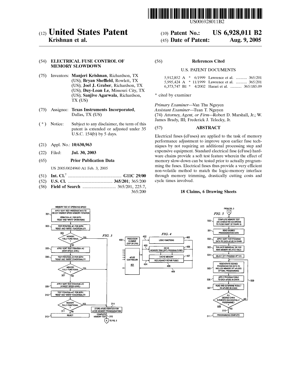 (12) United States Patent (10) Patent No.: US 6,928,011 B2 Krishnan Et Al