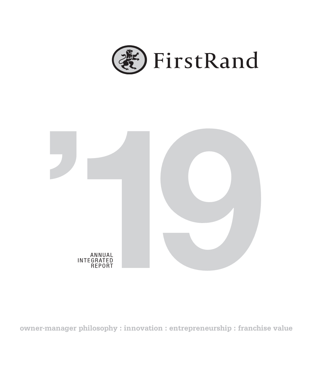 Firstrand Annual Integrated Report 2019