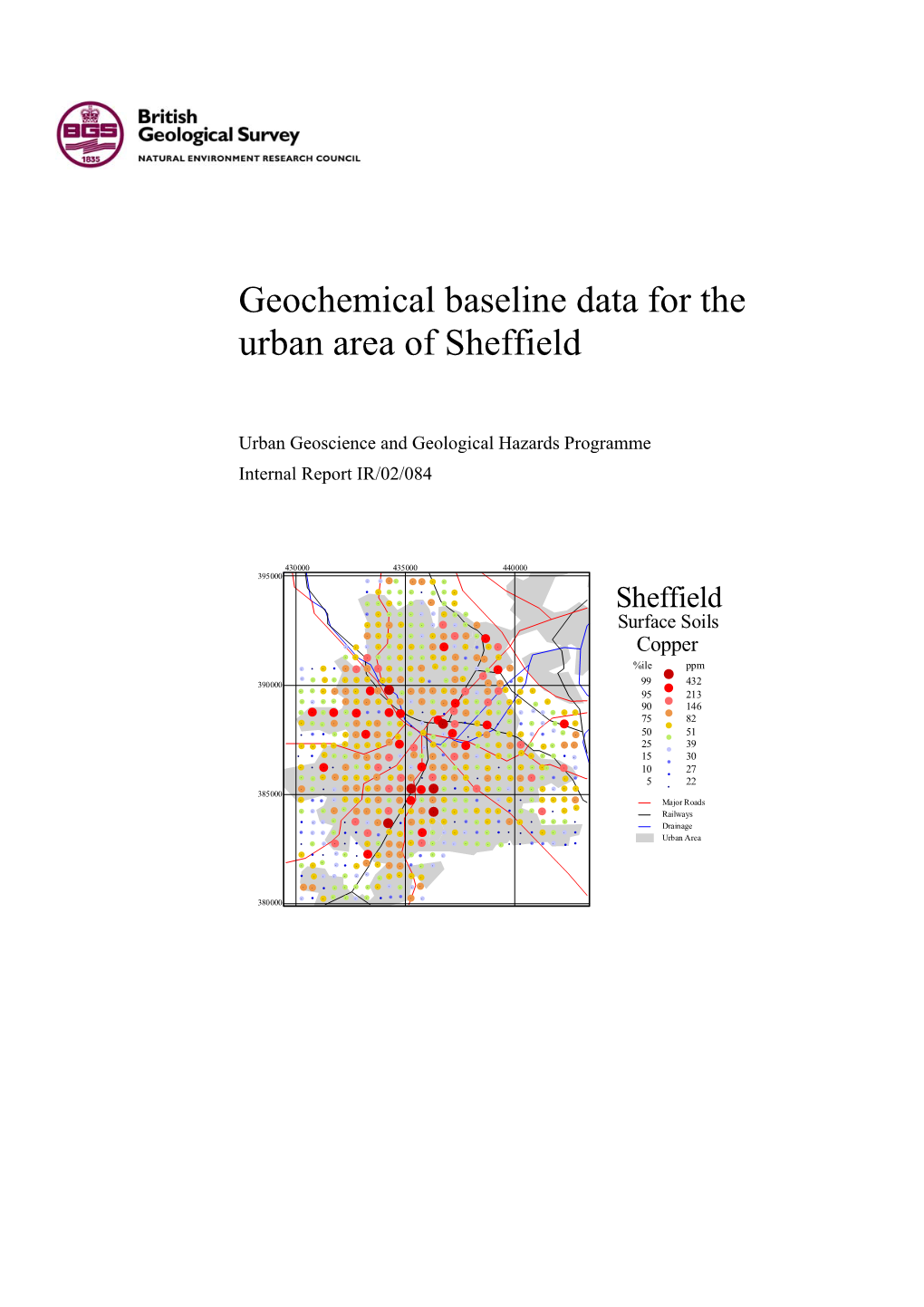 Geochemical Baseline Data for the Urban Area of Sheffield